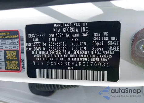 2024 Kia Sportage Sx-Prestige z USA, uszkodzony, nr VIN 5XYK53DF2RG176081